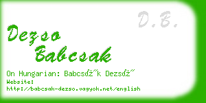 dezso babcsak business card